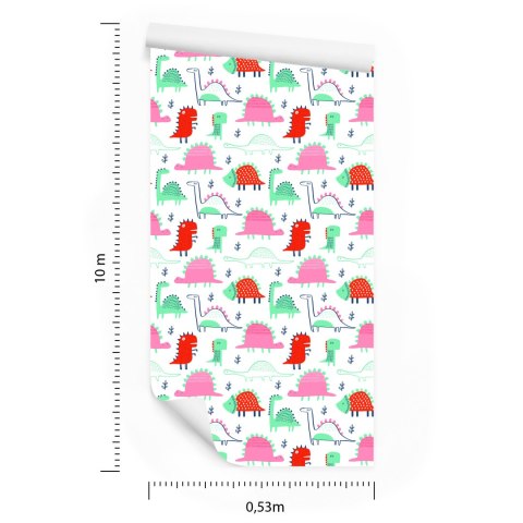 Tapeta Do Pokoju Dziecka Kolorowe Dinozaury Liście Tapeta Do Pokoju Dziecka Kolorowe Dinozaury Liście
