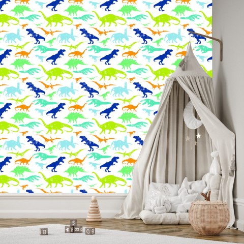 Tapeta Kolorowe Dinozaury, Pokój Dziecięcy