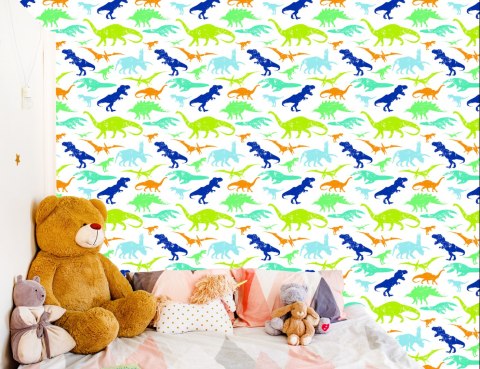 Tapeta Kolorowe Dinozaury, Pokój Dziecięcy
