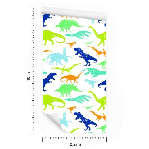 Tapeta Kolorowe Dinozaury, Pokój Dziecięcy