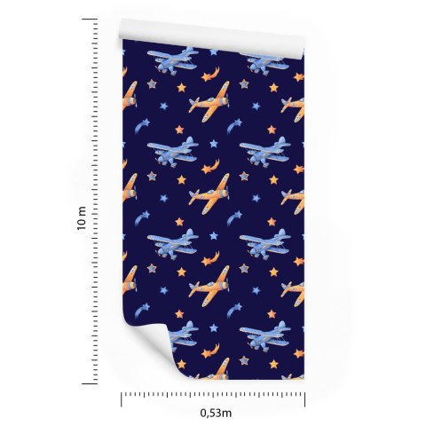 Tapeta Samoloty Retro Z Gwiazdkami